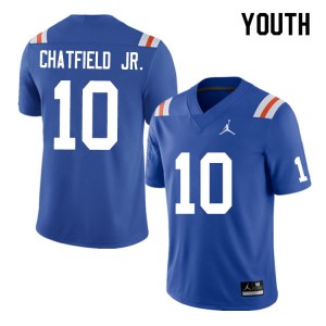 Youth Andrew Chatfield Jr. Royal UF #10 Throwback College Jersey