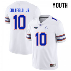 Youth Andrew Chatfield Jr. White Florida #10 Official Jersey