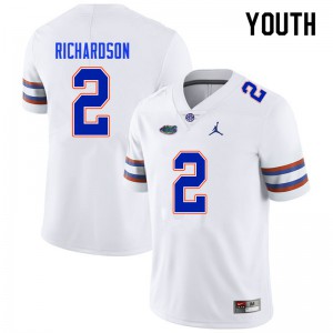 Youth Anthony Richardson White Florida Gators #2 Stitched Jersey