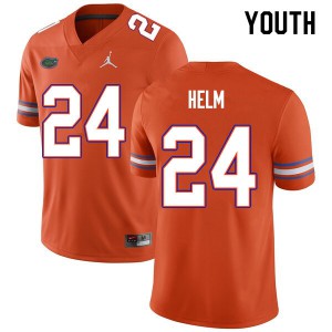 Youth Avery Helm Orange University of Florida #24 Stitch Jersey