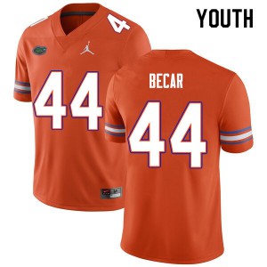 Youth Brandon Becar Orange UF #44 Football Jerseys