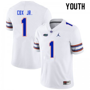 Youth Brenton Cox Jr. White Florida #1 College Jersey