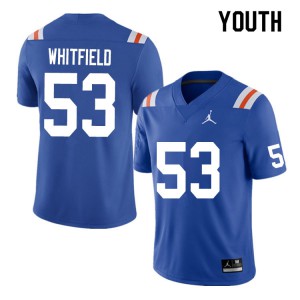 Youth Chase Whitfield Royal Florida #53 Throwback Football Jerseys