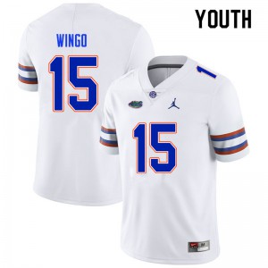 Youth Derek Wingo White Florida #15 Stitched Jersey