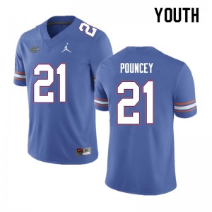 Youth Ethan Pouncey Blue University of Florida #21 Stitched Jerseys