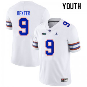 Youth Gervon Dexter White Florida Gators #9 Football Jersey