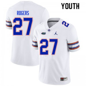 Youth Jahari Rogers White UF #27 College Jerseys