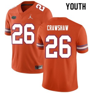 Youth Jeremy Crawshaw Orange Florida #26 University Jersey