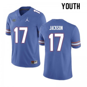 Youth Kahleil Jackson Blue Florida #17 College Jerseys