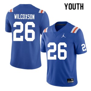 Youth Kamar Wilcoxson Royal Florida Gators #26 Throwback Football Jersey