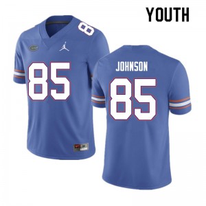 Youth Kevin Johnson Blue Florida #85 Football Jersey