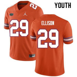 Youth Khamal Ellison Orange University of Florida #29 Stitch Jerseys