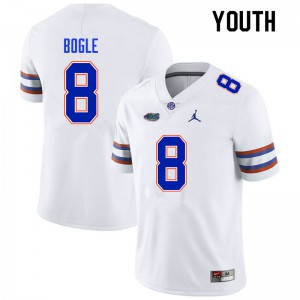 Youth Khris Bogle White Florida Gators #8 Player Jerseys