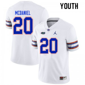Youth Mordecai McDaniel White Florida Gators #20 Official Jersey