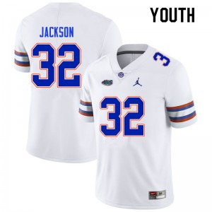 Youth N'Jhari Jackson White Florida #32 College Jersey