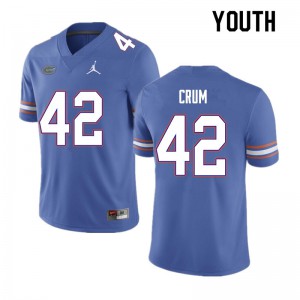 Youth Quaylin Crum Blue Florida Gators #42 Alumni Jerseys