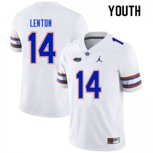 Youth Quincy Lenton White Florida Gators #14 Embroidery Jerseys
