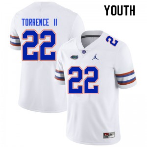 Youth Rashad Torrence II White Florida #22 NCAA Jersey