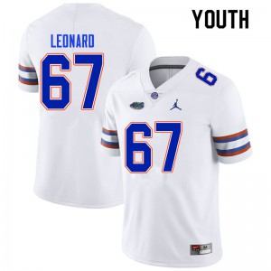 Youth Richie Leonard White Florida Gators #67 NCAA Jersey