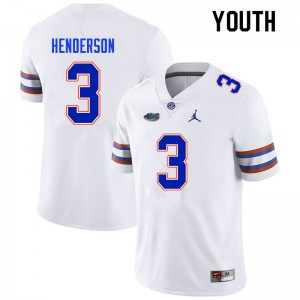 Youth Xzavier Henderson White Florida #3 Stitch Jerseys