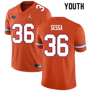 Youth Zack Sessa Orange Florida #36 Official Jersey
