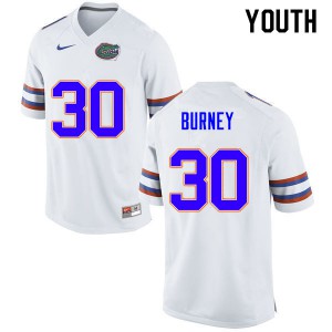Youth Amari Burney White Florida #30 Player Jerseys