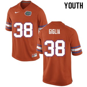 Youth Anthony Giglia Orange Florida #38 Embroidery Jerseys