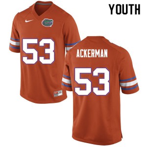 Youth Brendan Ackerman Orange Florida #53 Embroidery Jersey