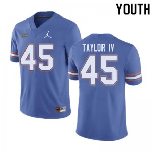 Youth Jordan Brand Clifford Taylor IV Blue University of Florida #45 Stitch Jerseys