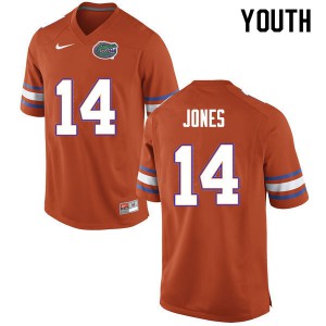 Youth Emory Jones Orange Florida #14 Stitched Jersey