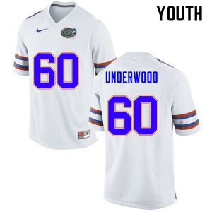 Youth Houston Underwood White University of Florida #60 Stitched Jerseys