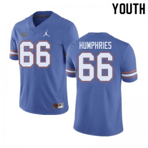 Youth Jordan Brand Jaelin Humphries Blue University of Florida #66 Stitched Jersey