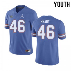 Youth Jordan Brand John Brady Blue University of Florida #46 Stitch Jerseys