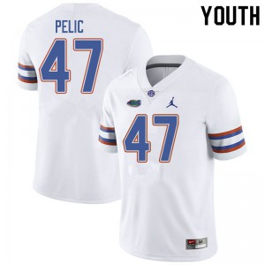 Youth Jordan Brand Justin Pelic White Florida Gators #47 Official Jersey