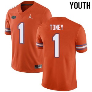Youth Jordan Brand Kadarius Toney Orange Florida #1 Embroidery Jersey
