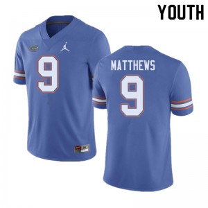 Youth Jordan Brand Luke Matthews Blue Florida Gators #9 Stitch Jerseys