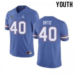 Youth Jordan Brand Marco Ortiz Blue University of Florida #40 Stitch Jersey
