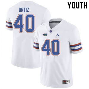 Youth Jordan Brand Marco Ortiz White University of Florida #40 Player Jerseys
