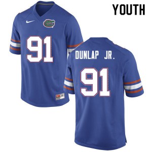 Youth Marlon Dunlap Jr. Blue Florida #91 Player Jersey