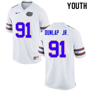 Youth Marlon Dunlap Jr. White UF #91 High School Jerseys