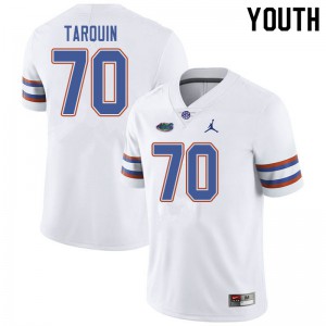 Youth Jordan Brand Michael Tarquin White Florida #70 Football Jerseys