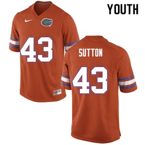 Youth Nicolas Sutton Orange University of Florida #43 NCAA Jerseys