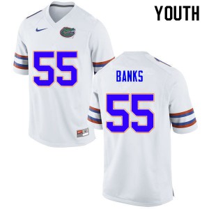 Youth Noah Banks White Florida #55 NCAA Jerseys