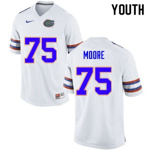 Youth T.J. Moore White Florida Gators #75 NCAA Jersey