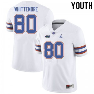 Youth Jordan Brand Trent Whittemore White University of Florida #80 Embroidery Jersey