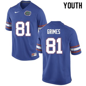 Youth Trevon Grimes Blue Florida Gators #81 Official Jersey