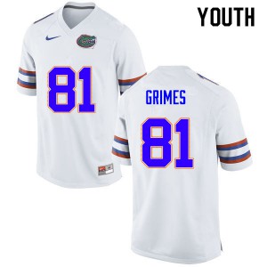 Youth Trevon Grimes White Florida #81 Official Jerseys