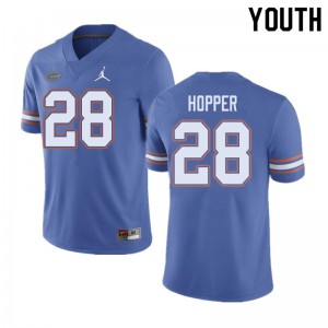 Youth Jordan Brand Ty'Ron Hopper Blue Florida #28 Football Jersey