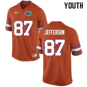 Youth Van Jefferson Orange Florida Gators #87 Stitch Jersey